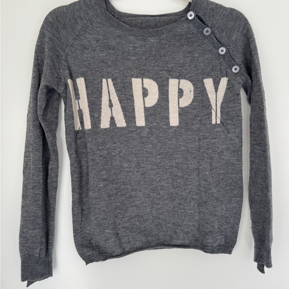 Zadig & Voltaire Gray 'Happy' Button Sweater